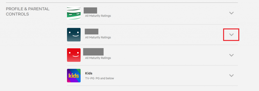 Netflix controls page