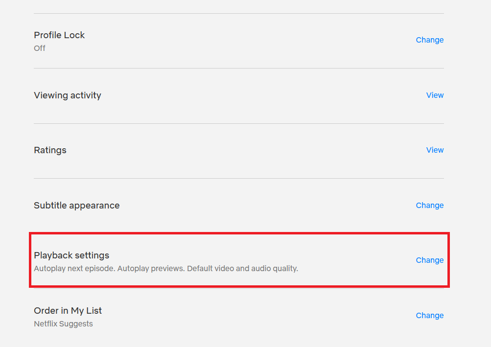 Netflix controls page - 2