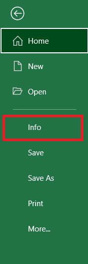Excel File Window Side-menu
