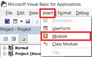 VBA Menu