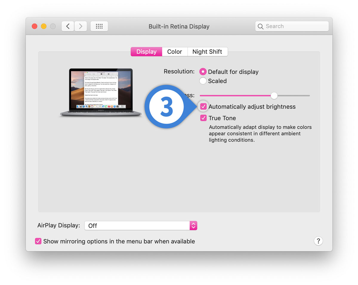 eksegese Forbipasserende Ristede How to Disable Auto-Brightness on Your Mac
