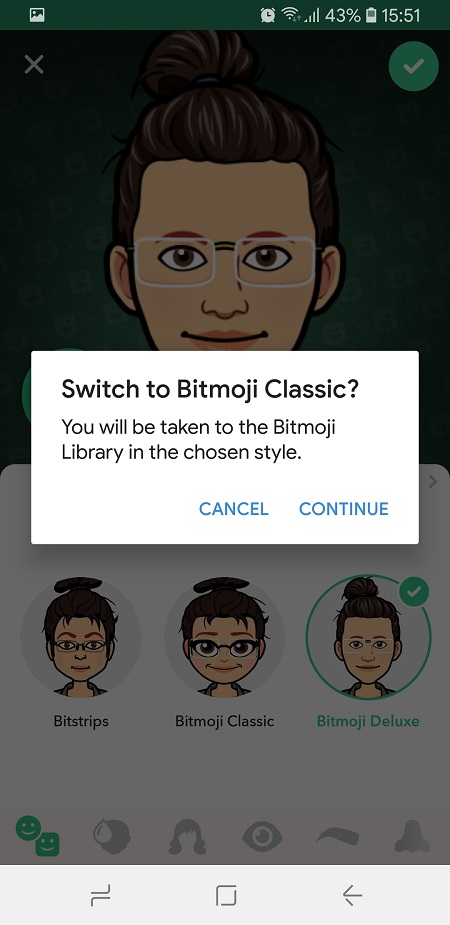 Bitmoji Change Avatar