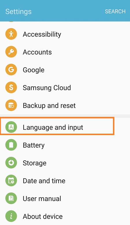 Galaxy J5 Change Language