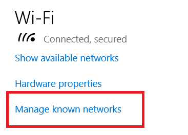 Settings - Network & Internet Wi-Fi Settings