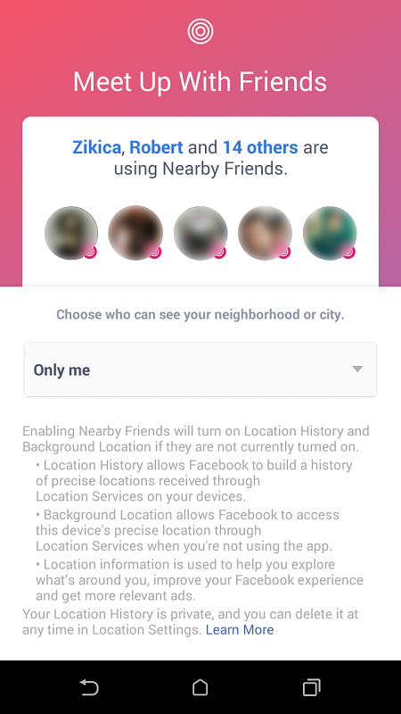 Why cant I see my friend on nearby friends?