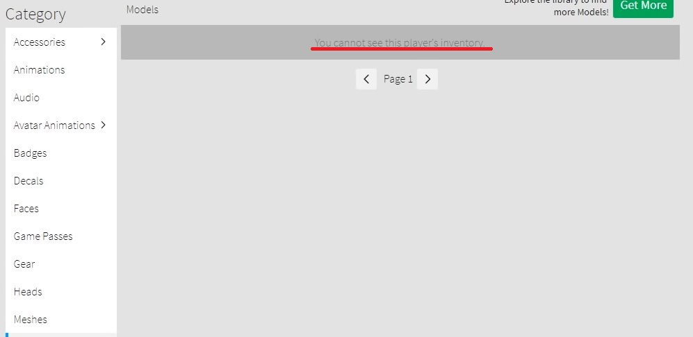 Cannot remove models uploaded by Roblox from inventory - Website