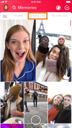 snapchat camera roll