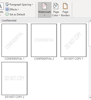 Watermark in Word