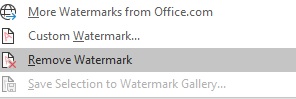 Word Insert Watermark