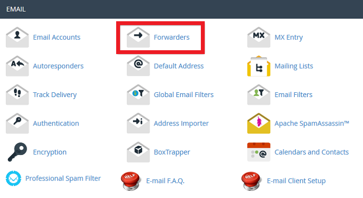 cPanel Forwarders