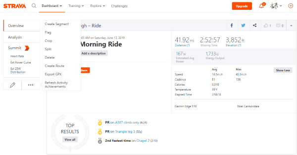 treadmill on strava