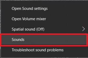 Sound Settings Menu