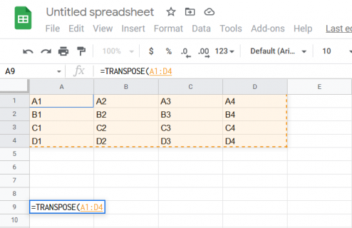How to Convert Rows to Columns in Google Sheets