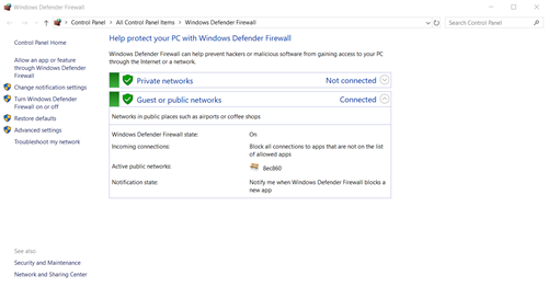 Windows Defender Firewall