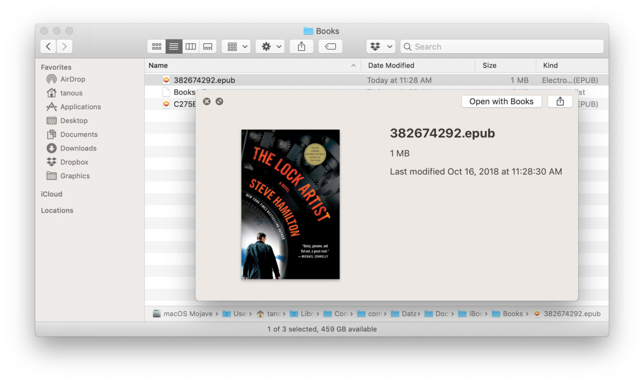 reorder books in ibooks on mac