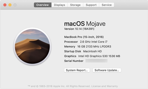 About This Mac
