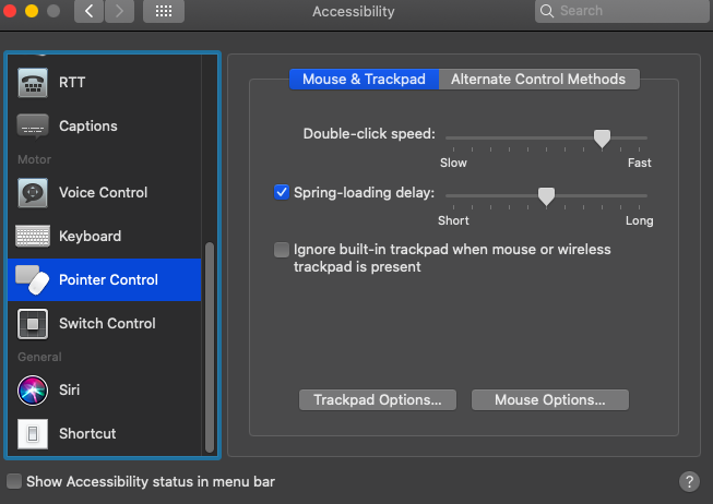 mac mouse settings right click