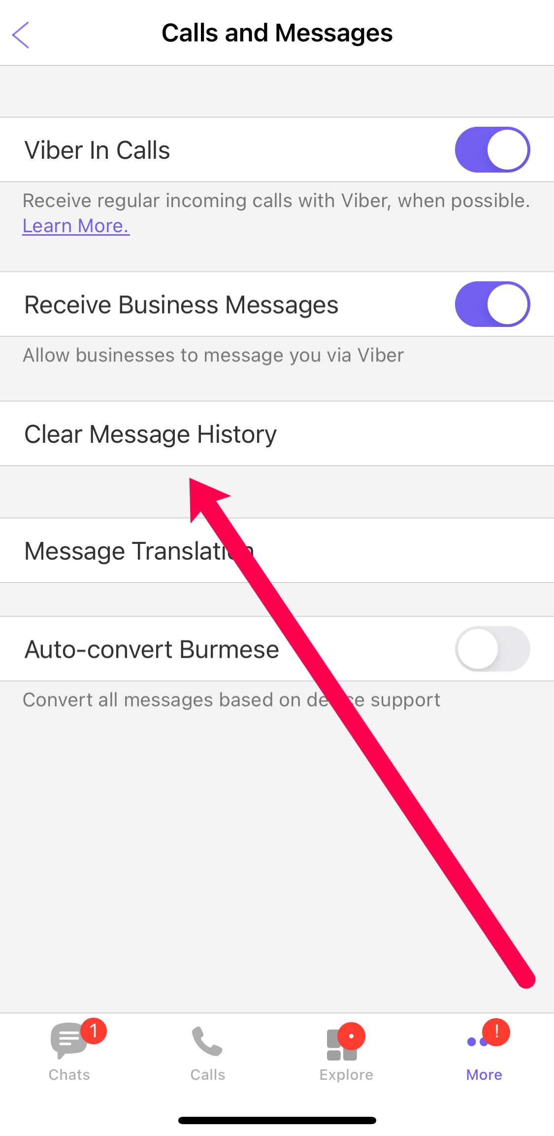 How to see viber chat history