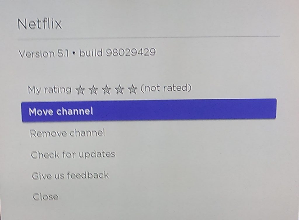 Roku Channel settings