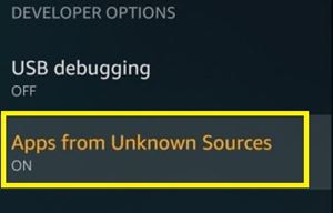 apps from unknown sources