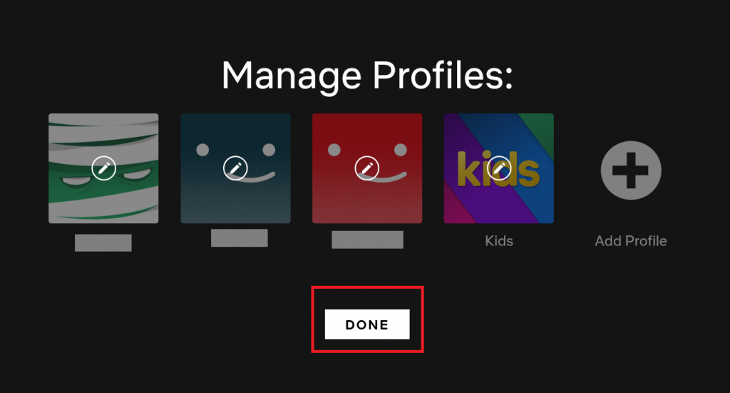 Netflix Manage Profile page - 2
