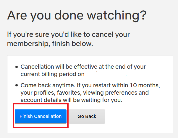 Netflix cancellation page - 2