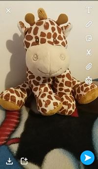 SnapChat photo showing the scissors