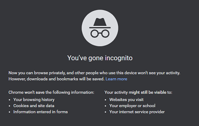 incognito mode