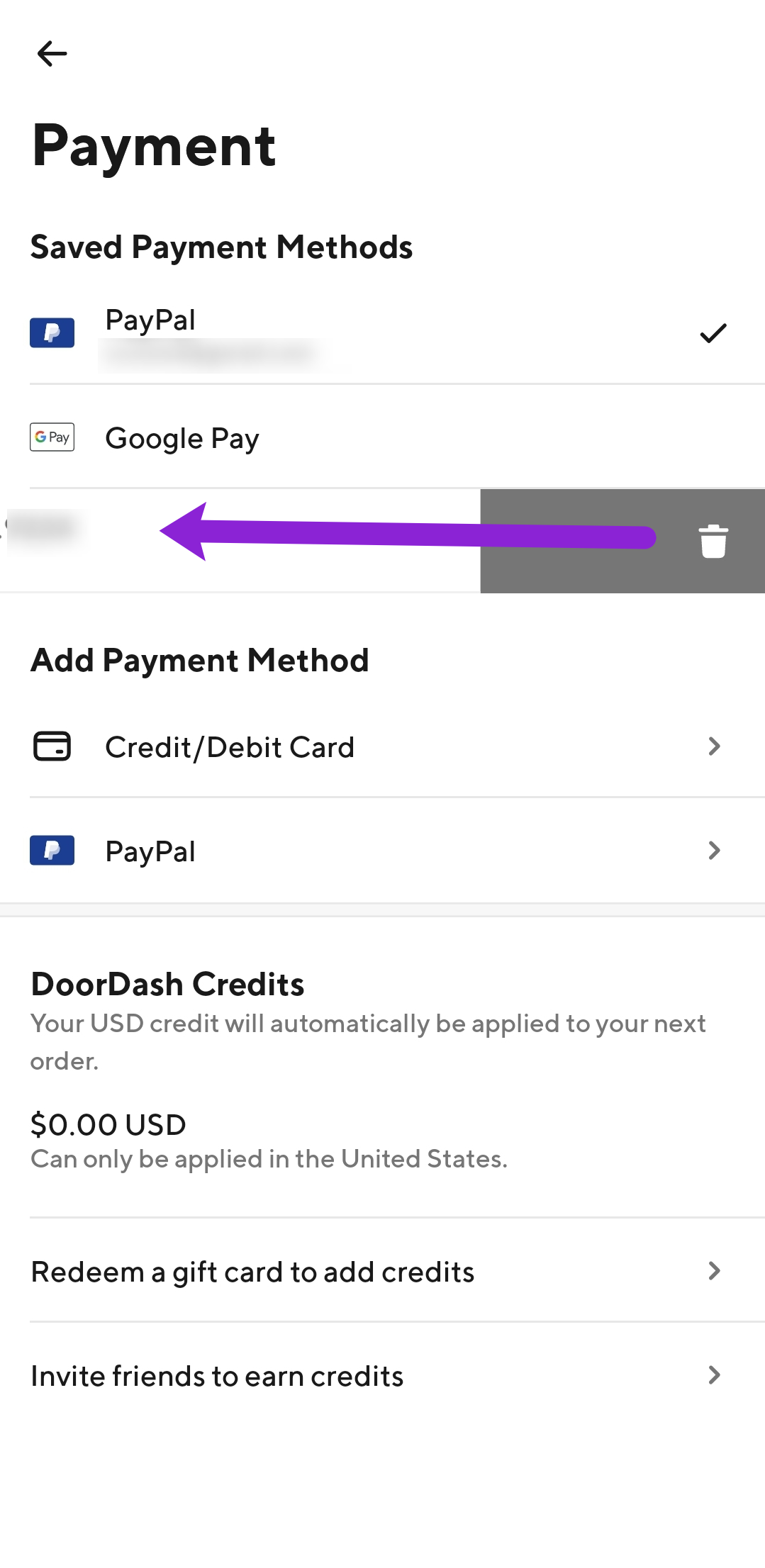 How To Delete Doordash Credit Card