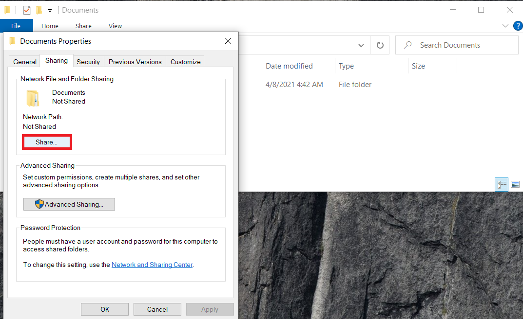 Folder Share Properties