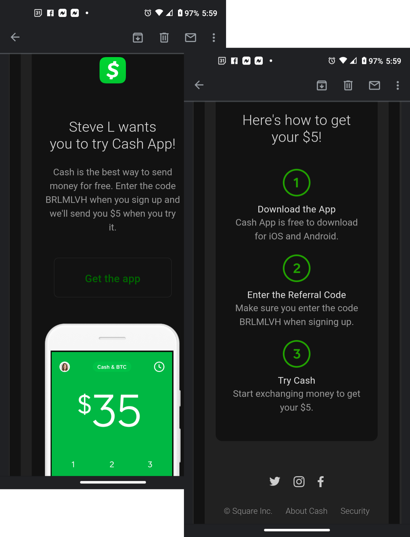 how to send money to myself to cash app for bitcoin