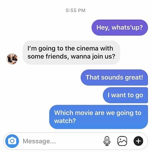 instagram my messages blue