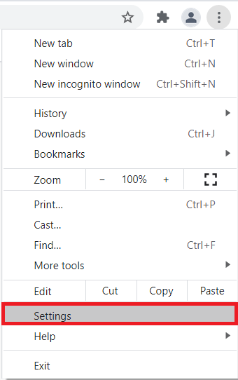Chrome Customize Menu