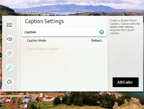 caption mode default