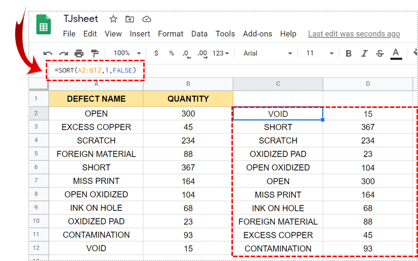 How to alphabetize rows in Google Sheets