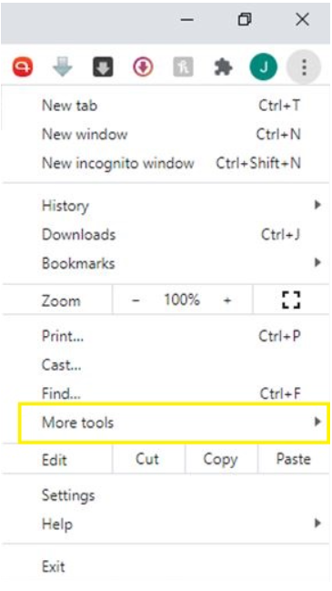 Chrome Browser More Menu