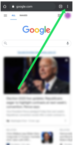 Google Search page - Android