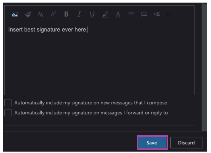 Outlook Email - Browser - Email Signature 2
