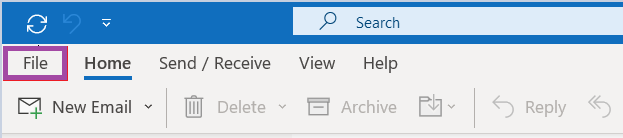 Outlook Top Menu - Windows