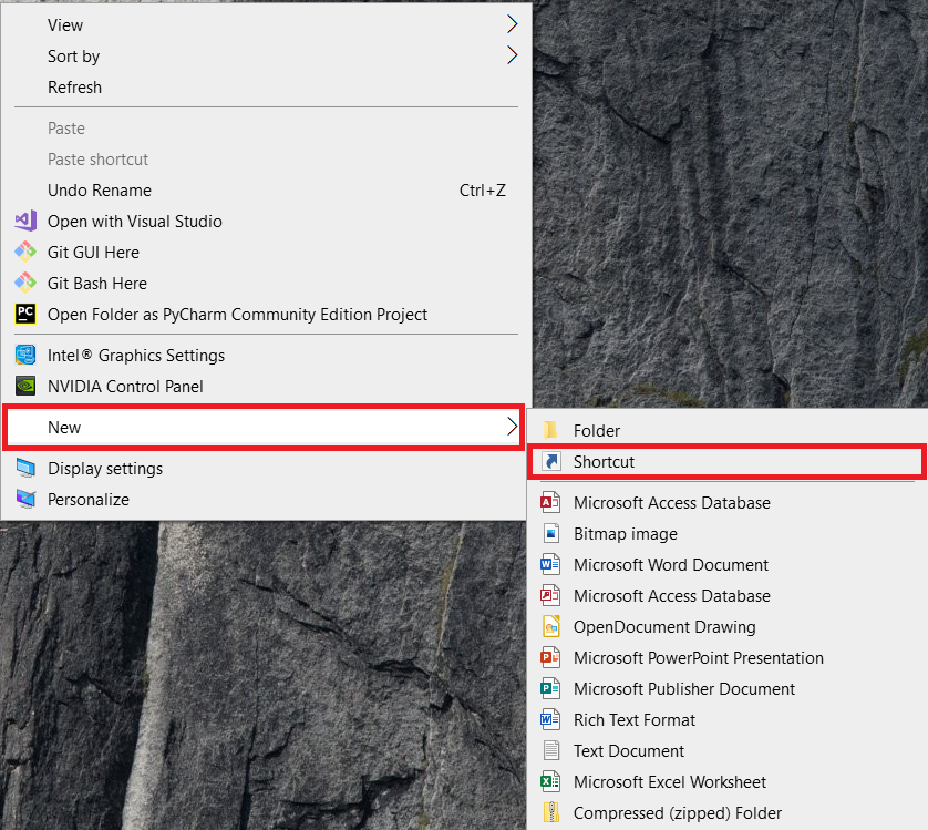 Windows Quick Menu - New Shortcut
