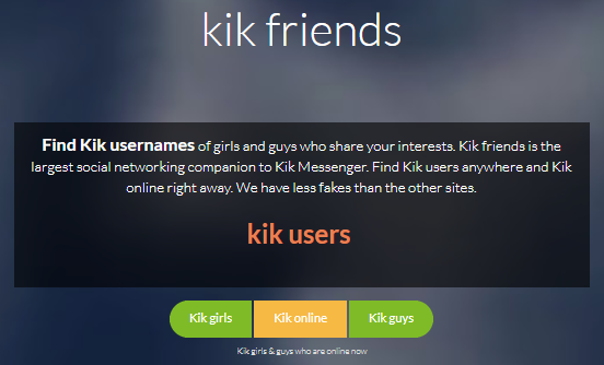 Kik messenger sexting names