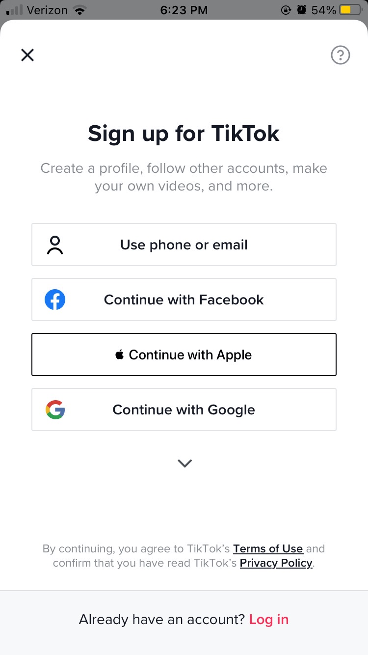 Tiktok. com login