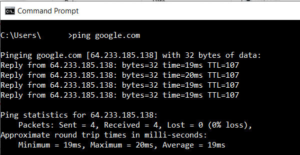 C ping example