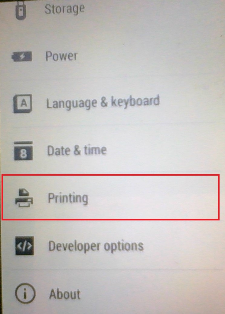 Android Settings Menu