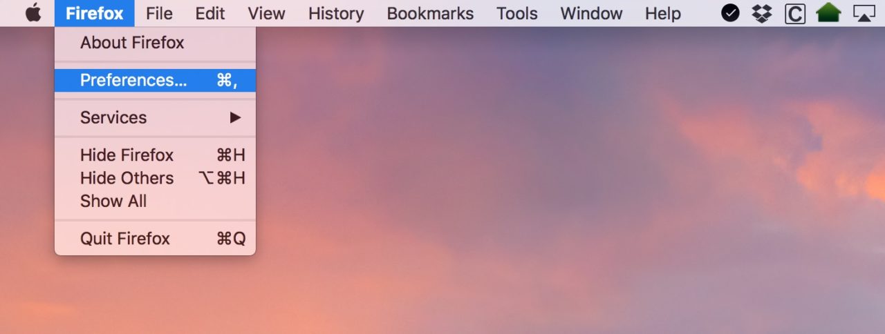 Настройки Firefox