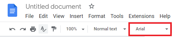 Google Docs Menu