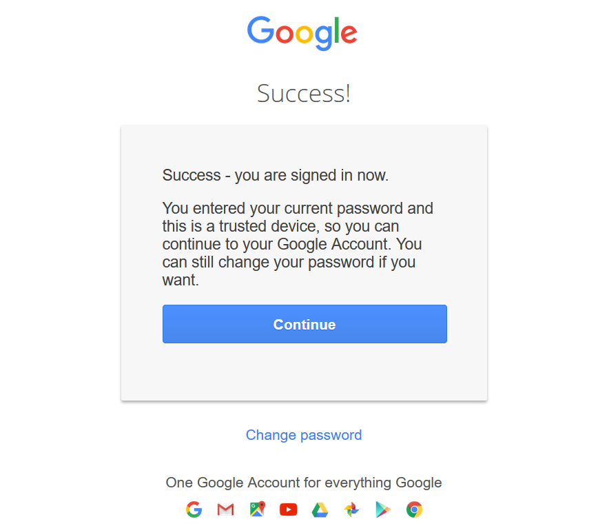 Warning if you have a Google account to check your password immediately