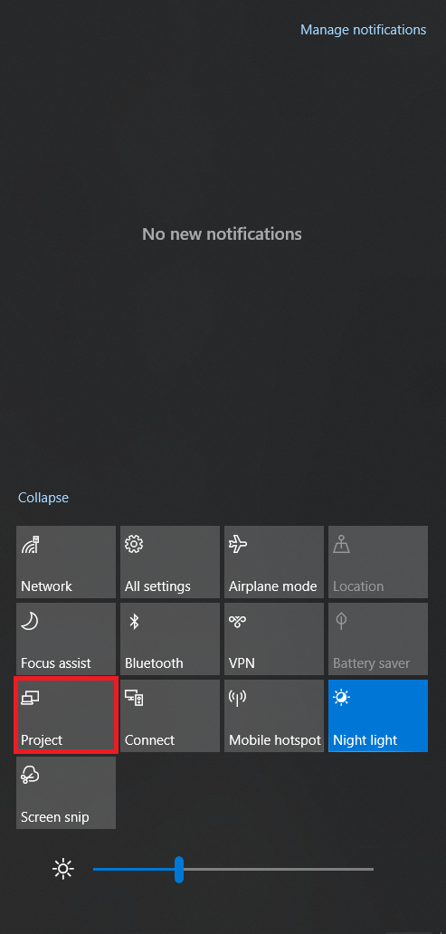 Windows 10 Action Center Expanded View