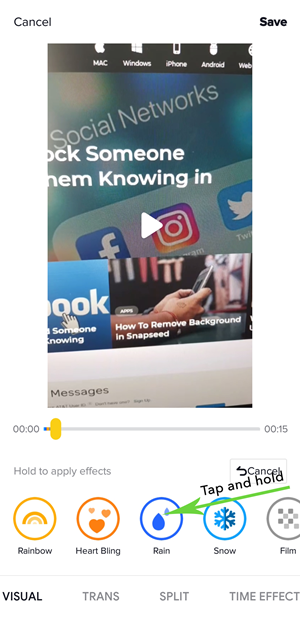 add tiktok video visual effects