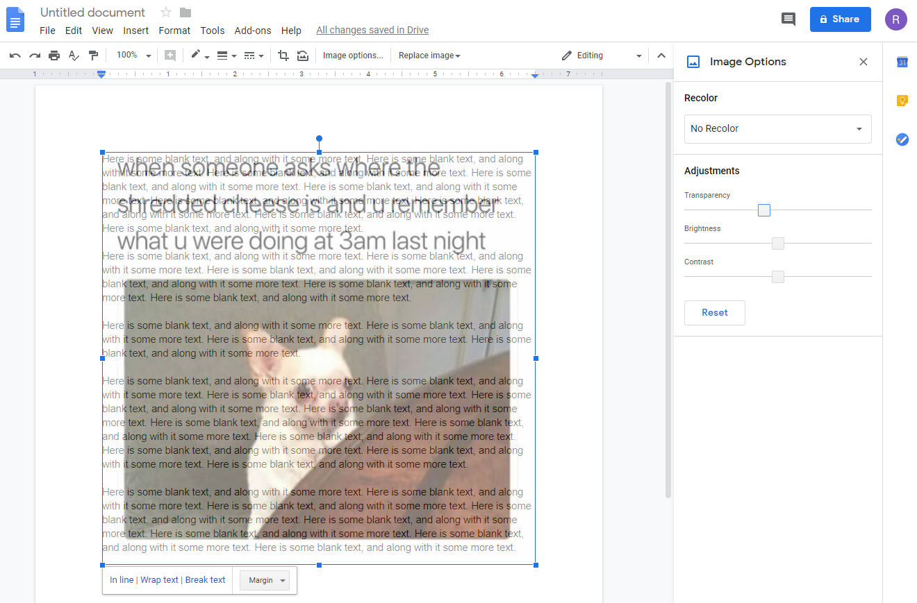 How To Put An Image Behind Text In Google Docs